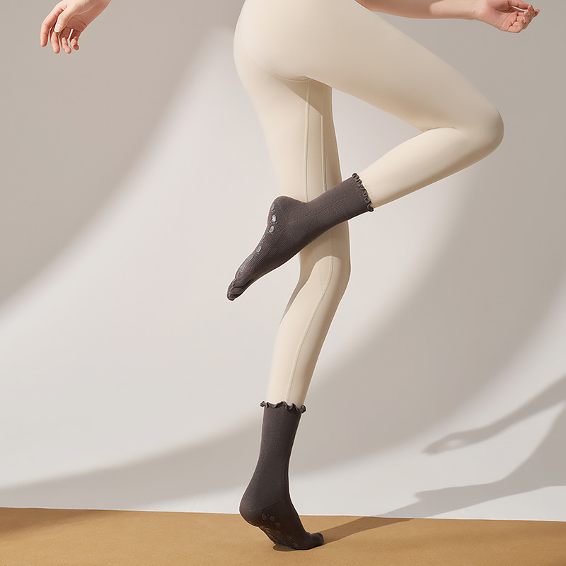 Non-Slip Grip Yoga Socks - 5 Toe Pilates Socks (Ballet)