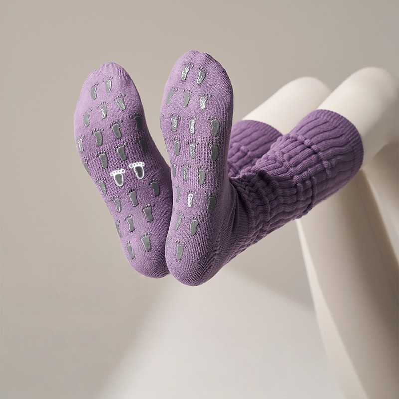 Crew Anti-Slip High-Rise Yoga Socks (Stacked Design)