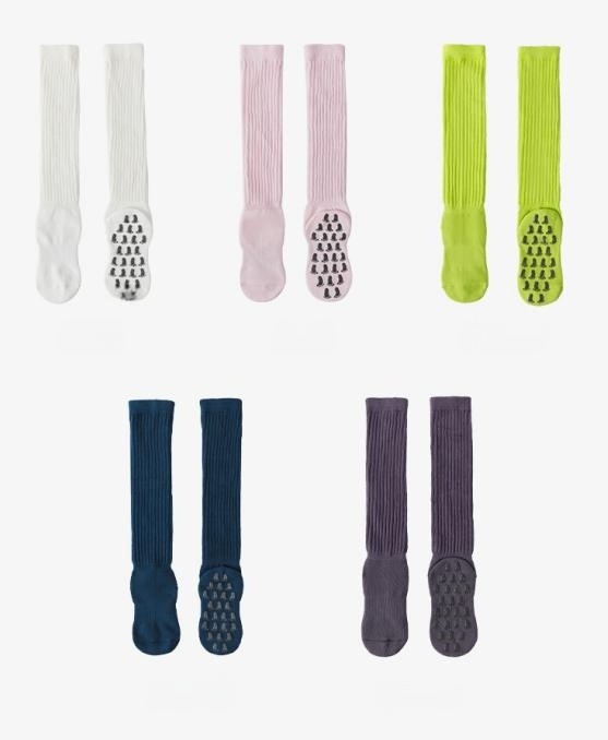 Crew Anti-Slip High-Rise Yoga Socks (Stacked Design)