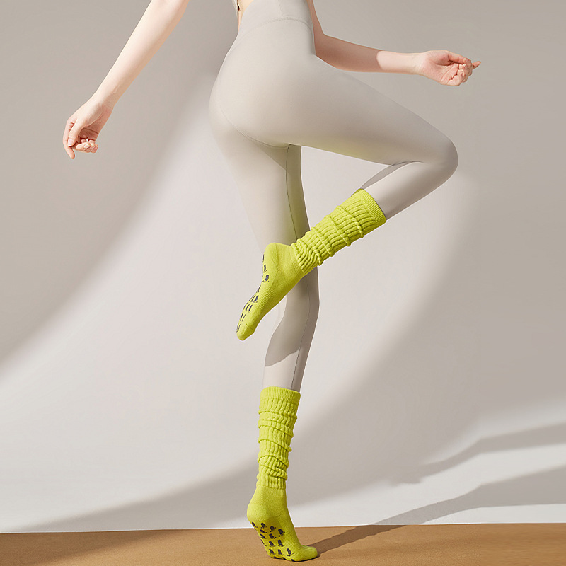 Crew Anti-Slip High-Rise Yoga Socks (Stacked Design)