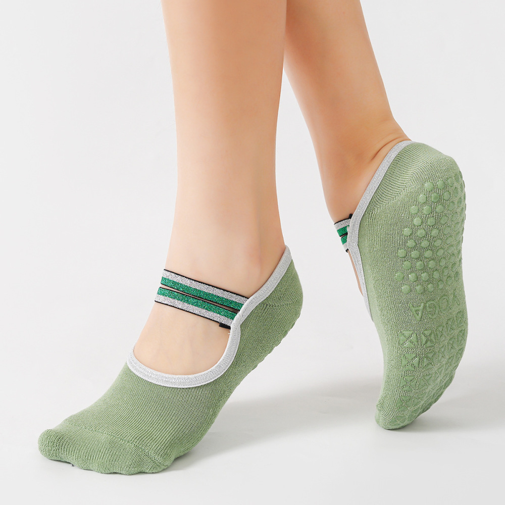 Ballet Grip Non-Slip Socks (Silver Thread)