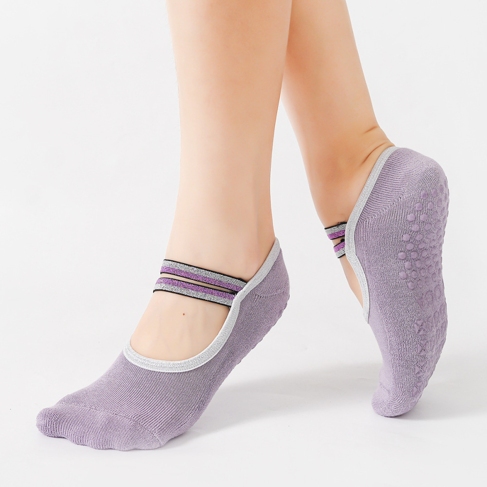 Ballet Grip Non-Slip Socks (Silver Thread)