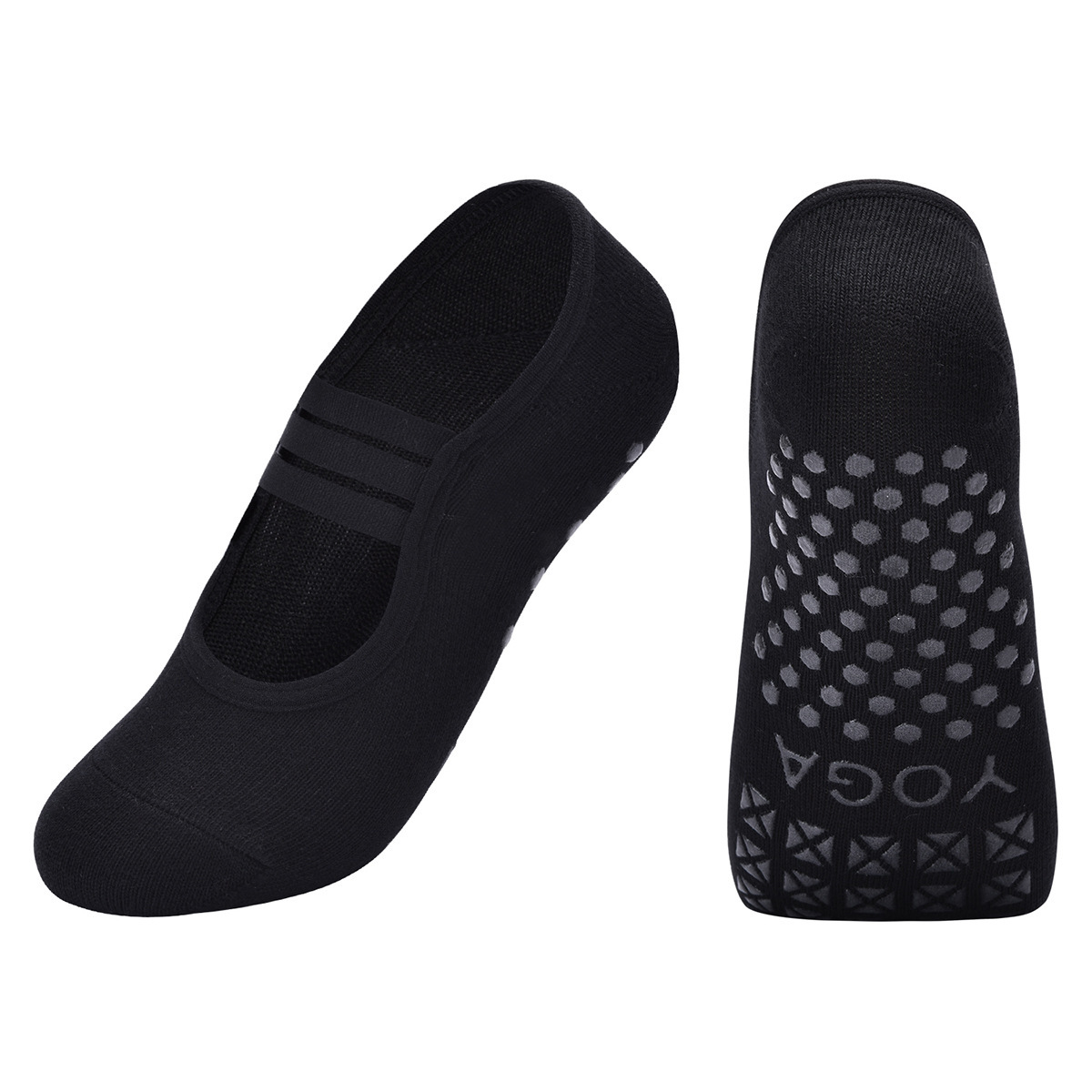 Ballet Anti-Slip Grip Socks ( 3-Stripe Strap)