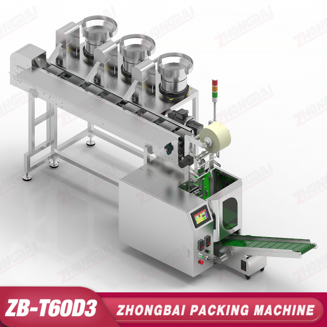 Counting Packing Machine with Three Bowls Horizontal Bucket Conveyor