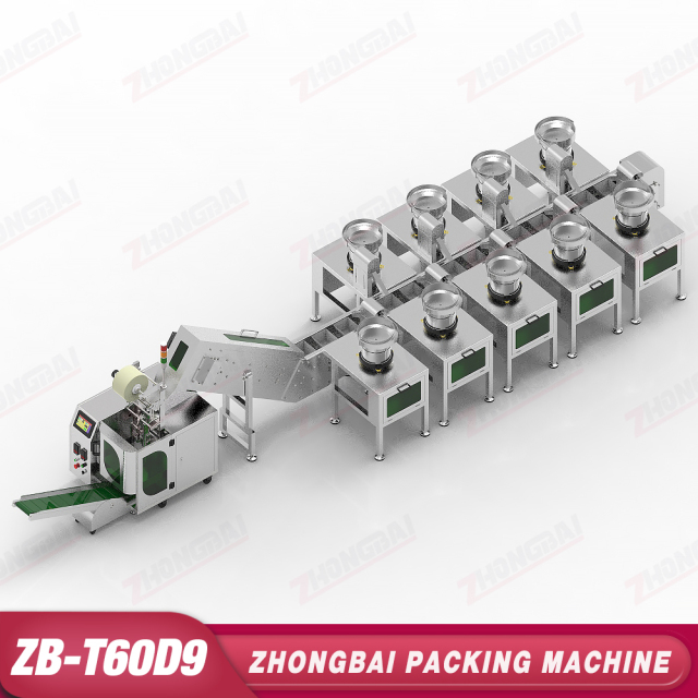 Counting Packing Machine with Nine Bowls Lifting Bucket Conveyor
