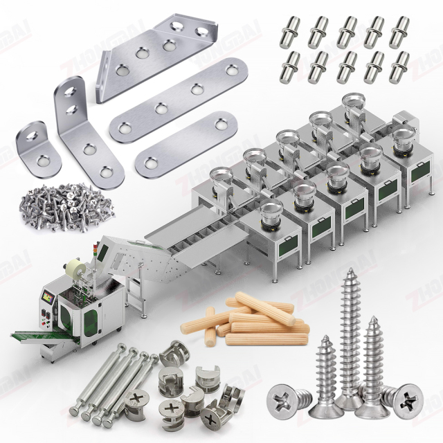 Furniture Fittings Kitting Packing Machine with 10 bowl Feeders