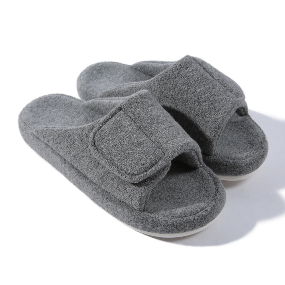 Adjustable Wide Slippers for Swollen Feet, Bunions & Diabetic Neuropathy - Soft Non-Slip Sole