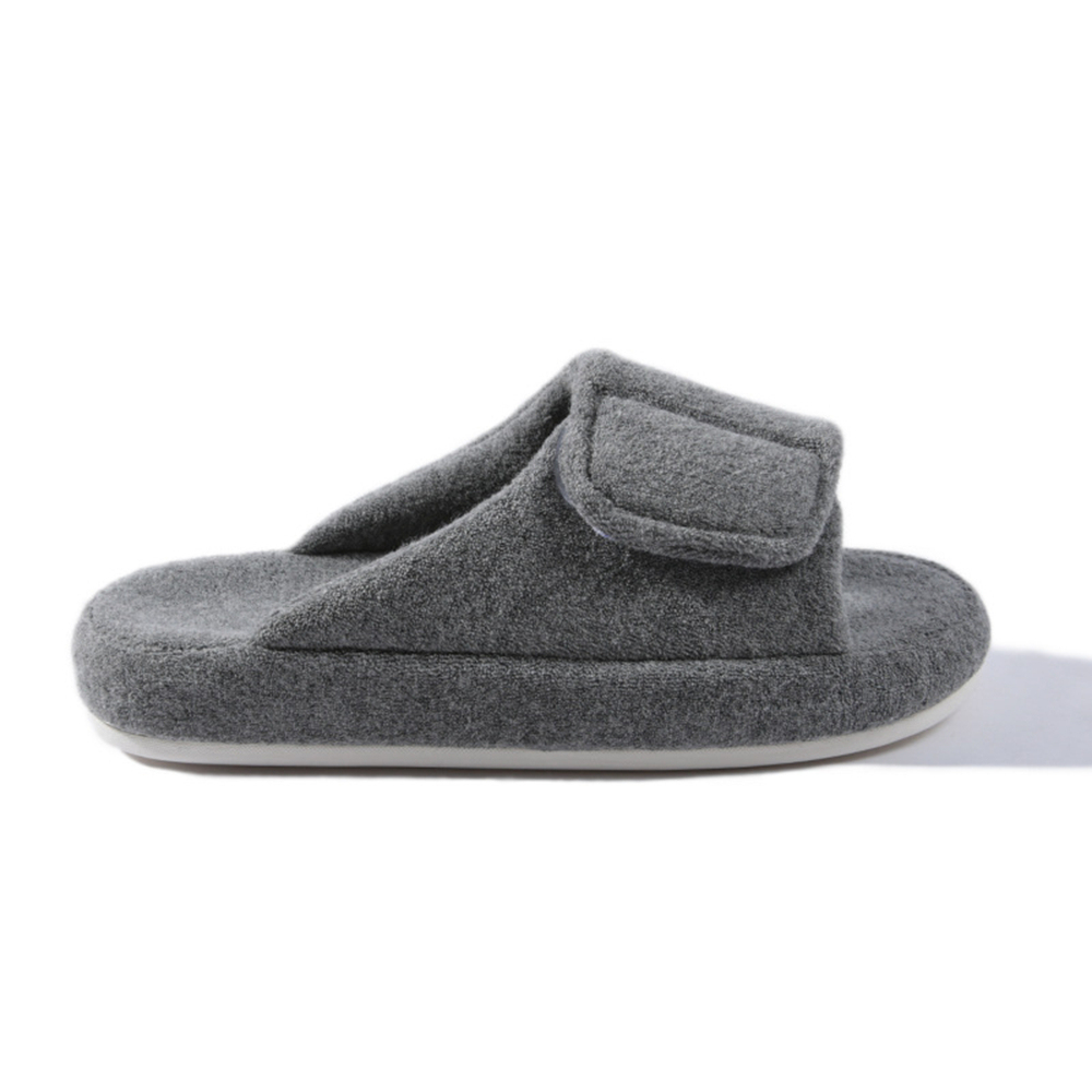 Adjustable Wide Slippers for Swollen Feet, Bunions & Diabetic Neuropathy - Soft Non-Slip Sole