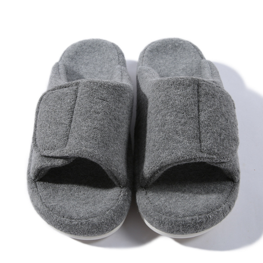 Adjustable Wide Slippers for Swollen Feet, Bunions & Diabetic Neuropathy - Soft Non-Slip Sole