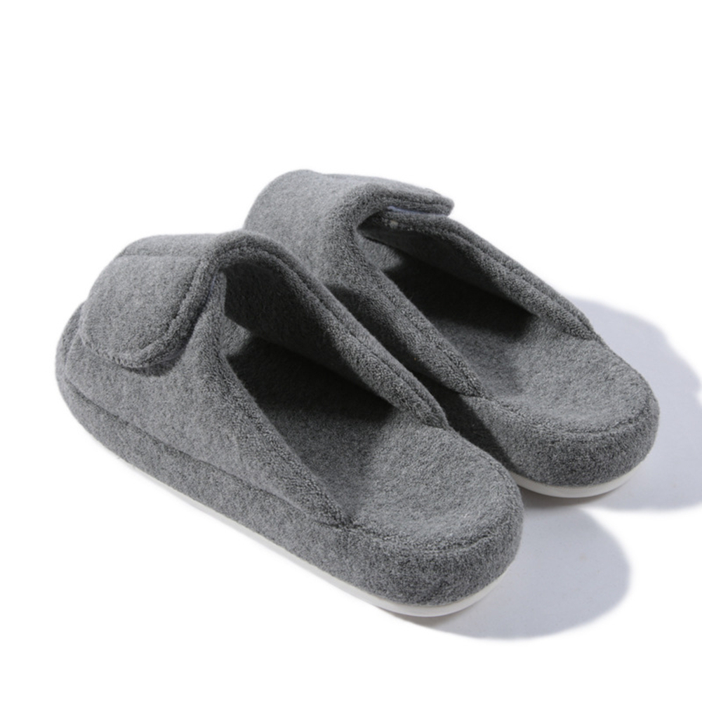 Adjustable Wide Slippers for Swollen Feet, Bunions & Diabetic Neuropathy - Soft Non-Slip Sole