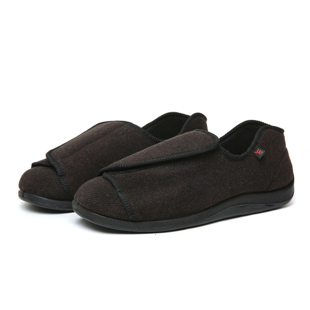 Men's Diabetic Wide Fit Memory Foam Slippers Adjustable Wide Fit Swollen Feet Shoes Breathable Comfortable