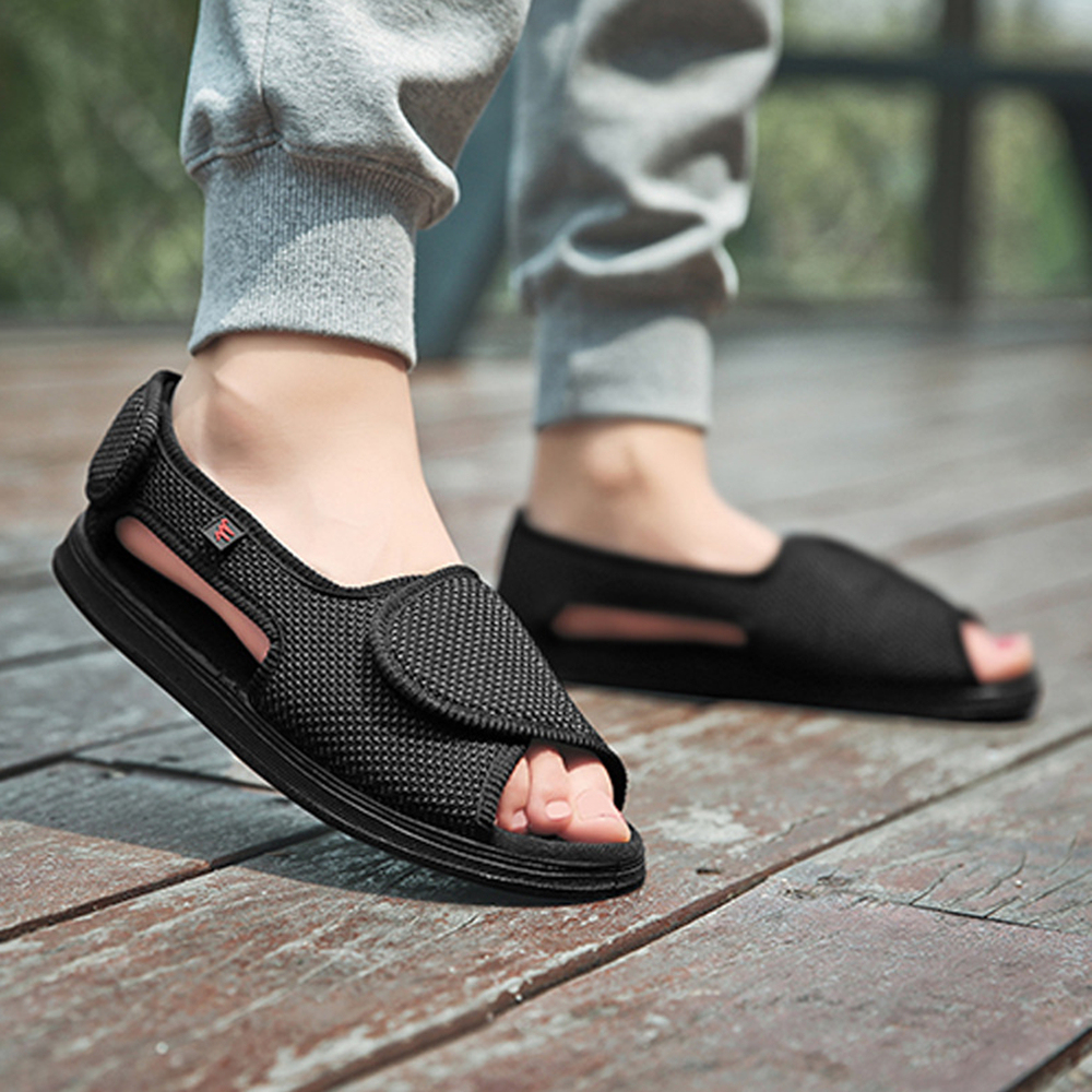 Diabetic Sandals for Men with Neuropathy,Diabetic Shoes, Men's Extra Wide Open Toe Sandals, Adjustable Arthritis Edema Slippers