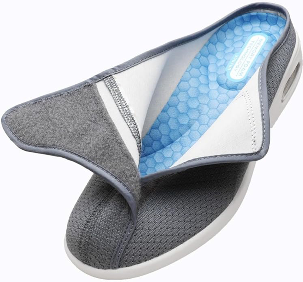 Women's Wide Width Elderly Shoes Summer Walking Shoes Adjustable Closure Breathable Lightweight Width X-Wide Non Slip Air Cushion Sneakers for Swollen Feet Edema