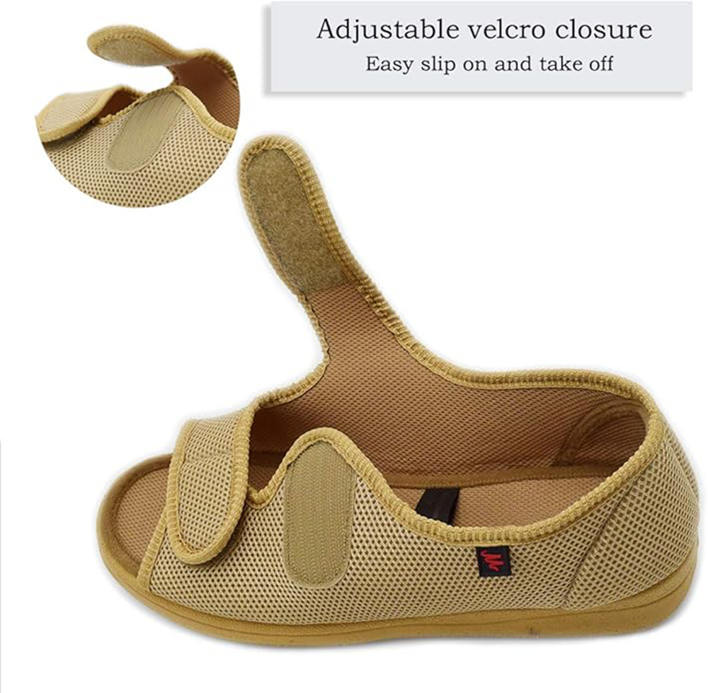 AuraStep Pro | Women's Adjustable Wide Walking Shoes — Designed for Diabetic Feet, Edema, Bunions & Plantar Fasciitis | Breathable Open-Toe Summer Style