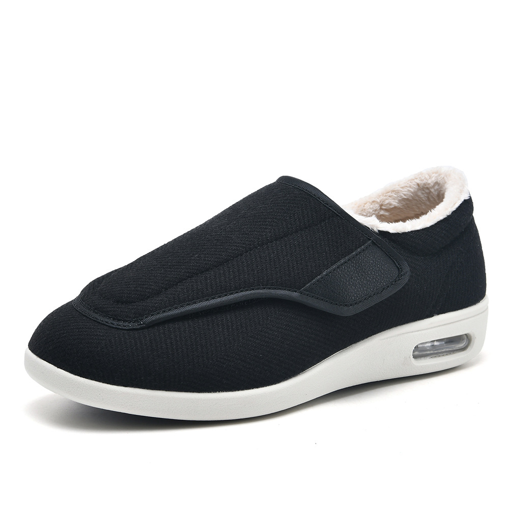 Mens Women wide fit slippers, Winter Warm Diabetic Shoes for Men Women, Adjustable Walking Shoes Wide Width Shoes Non-Slip Lightweight for Neuropathy Swollen Feet Shoes