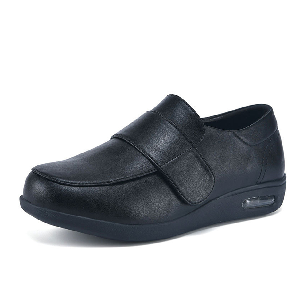 Men's Diabetes Shoes with Adjustable Comfortable Walking Leather Shoes Lightweight Comfy Non-Slip for Diabetic Edema Plantar Fasciiti Swollen Feet and Swollen Shoes 6.5 Brown/black