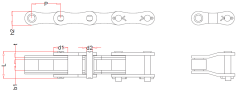 Agricultural roller chains 55VF1H2