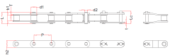 Agricultural roller chains, type 55VD
