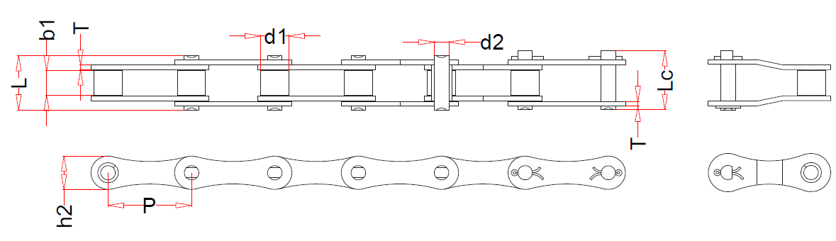 Agricultural roller chains A-type