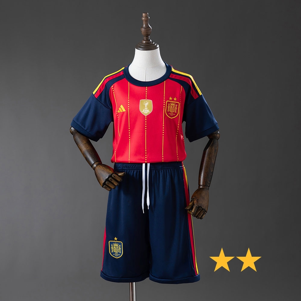 2026 SPAIN WORLD CUP HOME TWO STARS MEN AND KIDS KIT