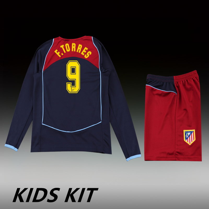 2004-05 ATLETICO MADRID AWAY LONG SLEEVES KIDS KIT