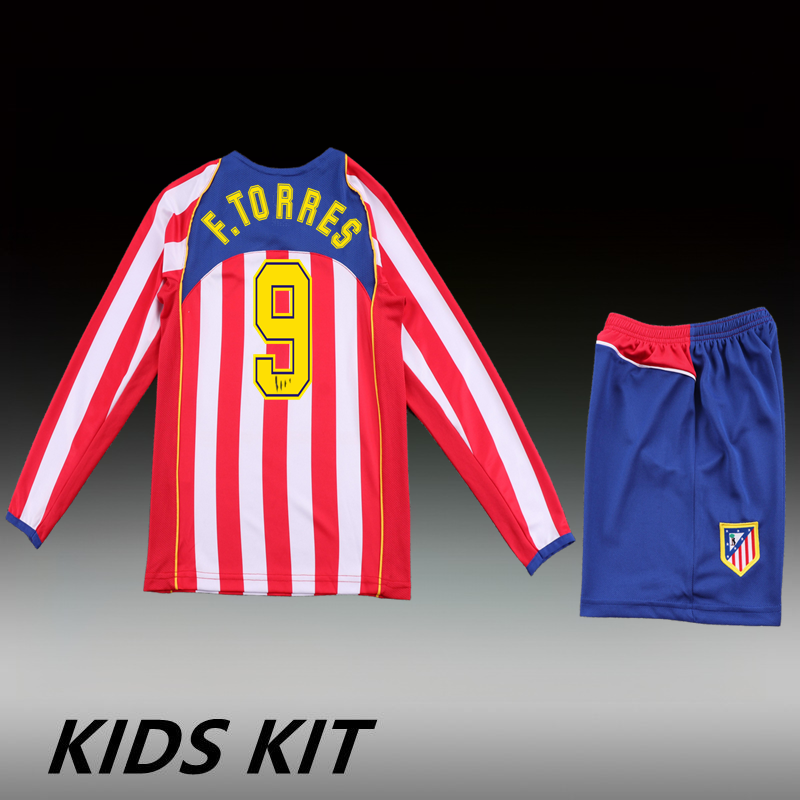 2004-05 ATLETICO MADRID HOME LONG SLEEVES KIDS KIT