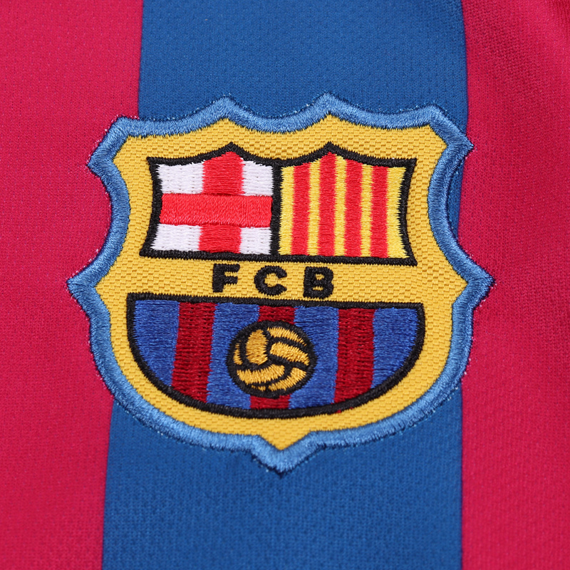 2005-06 BARCELONA HOME LONG SLEEVE KIDS KIT