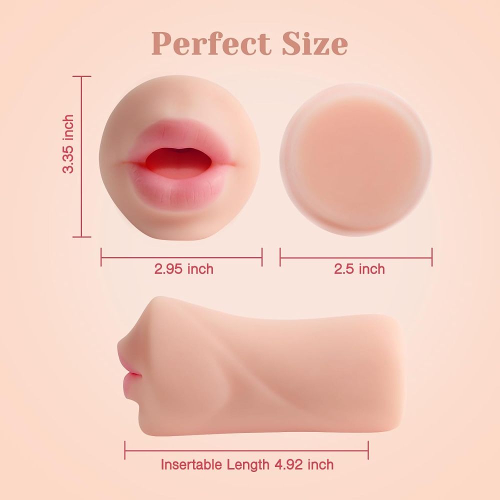 Deep Throat Blow Job Signature Stroker, Sex Toys for Men, Realistic RUSHSKIN Close-Ended Pocket Pal Oral Adult Toy for Man Masturbation