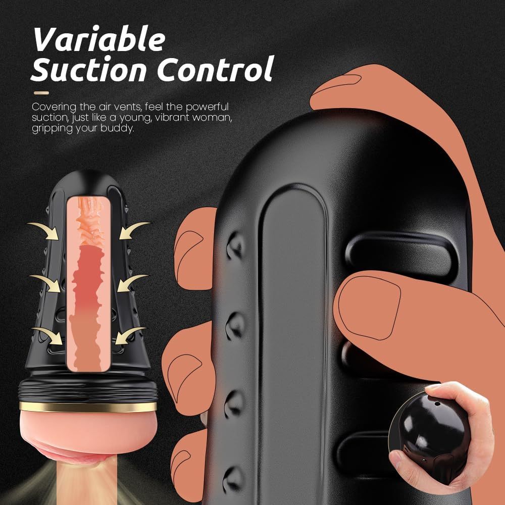 Male Masturbator,Kingdemer Realistic Pocket Pussy Vagina Textured with 7.5in Depth Lifelike Soft and Fleshy Texture,Penis Training Masturbators Sex Machine Toy for Men
