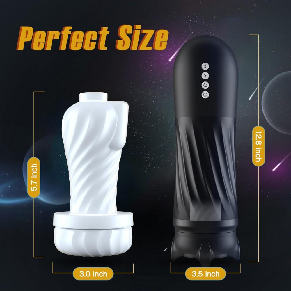 Automatic Male Masturbator with 3 Twisting, 5 Thrusting & Vibration Modes, Hands-Free Heating Male Vbrating Stroker, Adult Toy Pocket Pussy for Man Gay Play, Steelcan