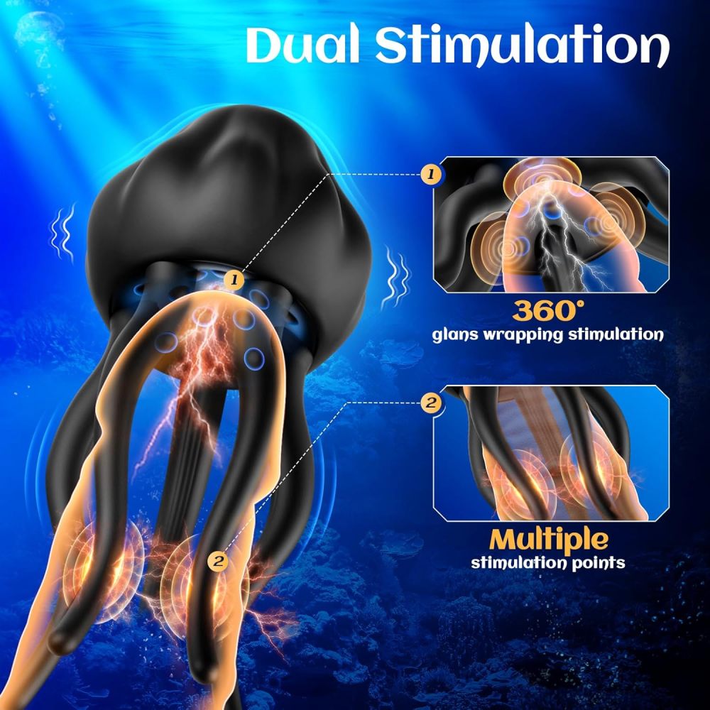 Male Sex Toys for Men Penis Vibrator - EINSEO Male Masturbator Stroker with 10 Vibrating Modes Wrapping Tentacle Mens Vibrator for Penis Clit Nipple Stimulation, Adult Sex Toy for Men Women Couples