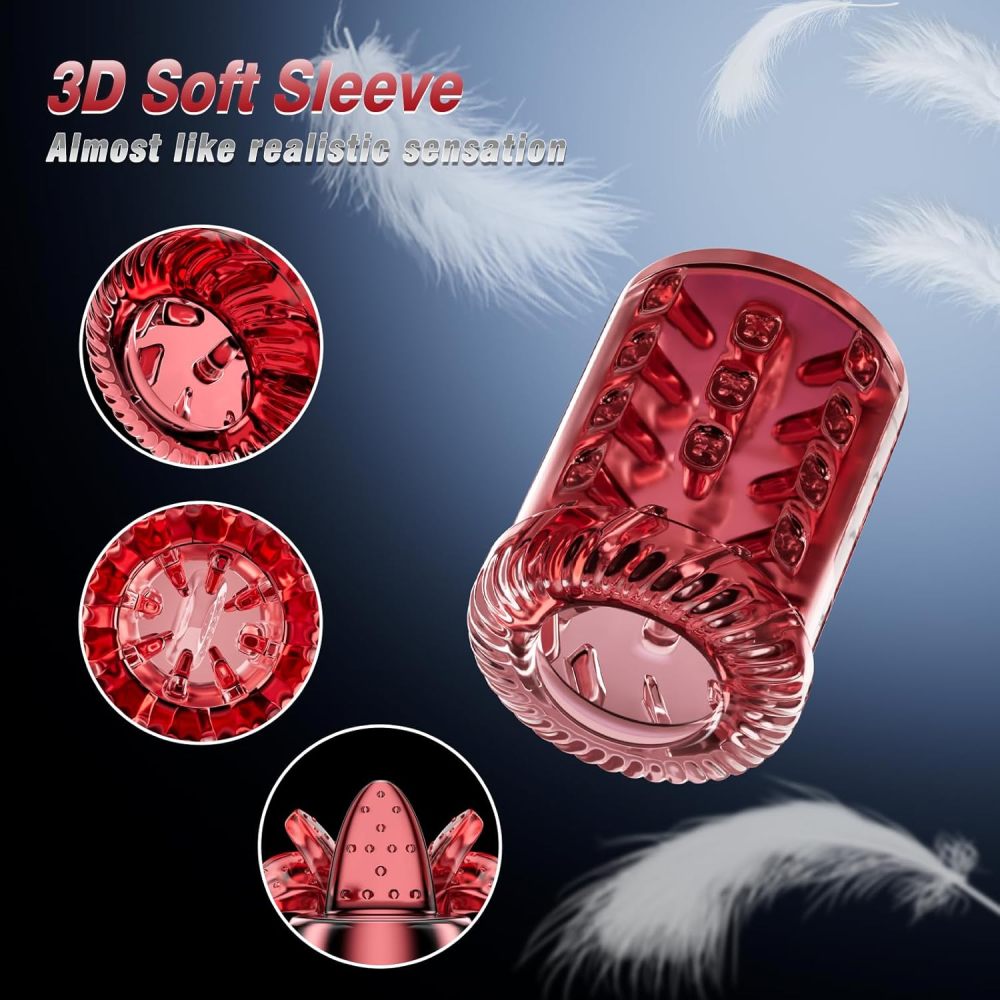 Male Masturbator Penis Pump - Male Sex Toys for Men with Upgrade 12 S Vacuum Pump & 7 Thrusting Rotating Vibrating Sucking Licking LCD Adult Toys Mens Sex Toys Pocket Pussy Pumps & Enlargers