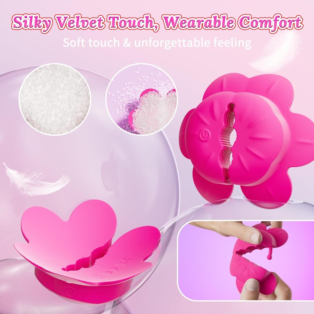 Nipple Toys Vibrator for Women, Vibrating Nipple Clamps Adult Toys with 10 Vibration Modes, Remote Controlled Nipple Toy Women Sex Toys, Adjustable & Wearable Nipple Vibrator for Women's Orgasm