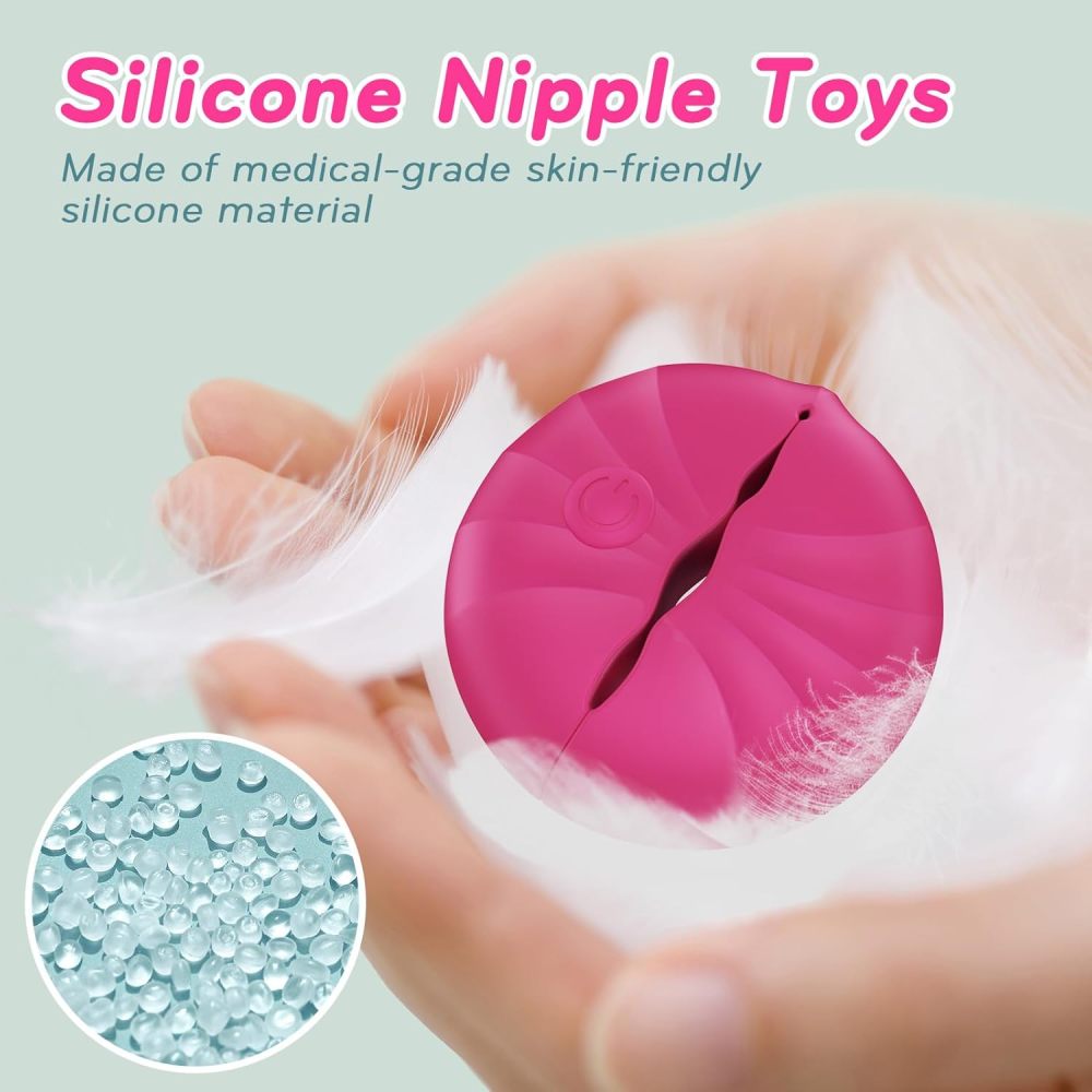 Nipple Toys Nipple Vibrator, Nipple Clamps Sex Pleasure Women with 10 Vibration Modes, Silicone Lightweight Invisible Nipple Toy, Vibrating Nipple Clamps