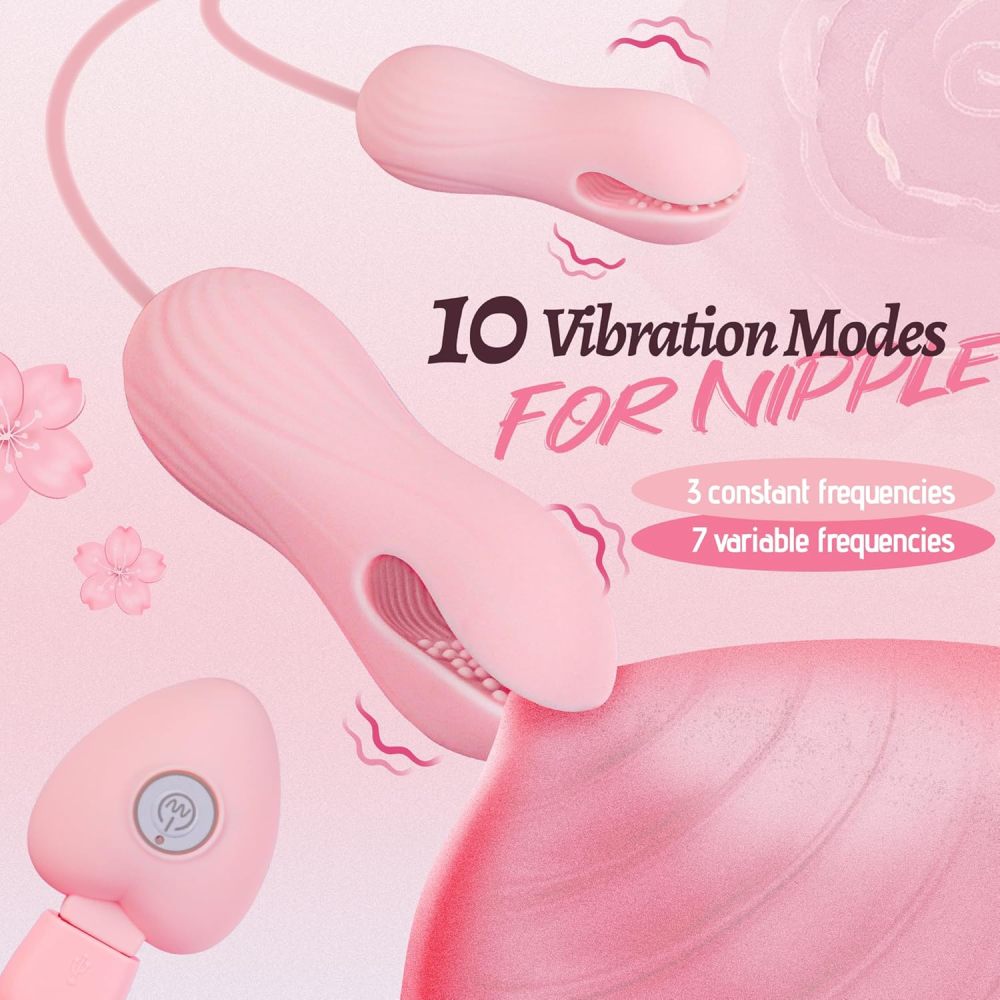 Vibrating Nipple Clamps BDSM Nipple Toys Women Sex Toys, G Spot Vibrator for Women with 20 Vibration Modes Silicone Nipple Vibrator Remote Control Female Sexual Pleasure Tools Couples Adult Toys