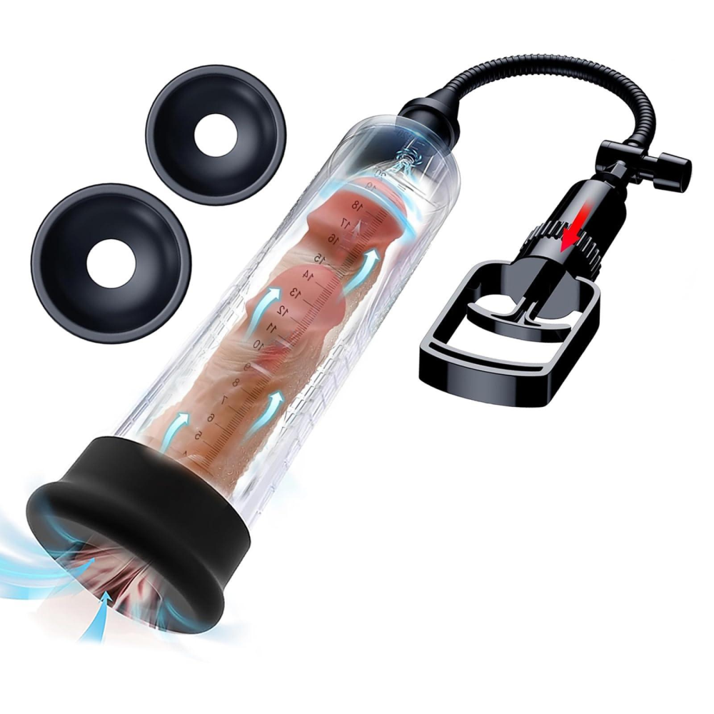 Penis Vacuum Pump, Manual Penis Enlarger Enlargement Extend Pump Air Pressure Device, Adult Male Sex Toys for Men Stronger Bigger Erections