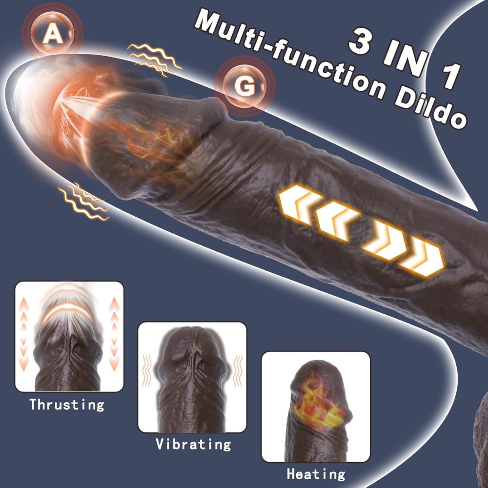 8.9“ Thrusting Dildo Vibrator Sex Toys - Remote Control Realistic Dildos with 9 Vibrating & 3 Thrusting Modes G Spot Dildo with Strong Suction Cup Adult Toys for Stimulation for Women Couples