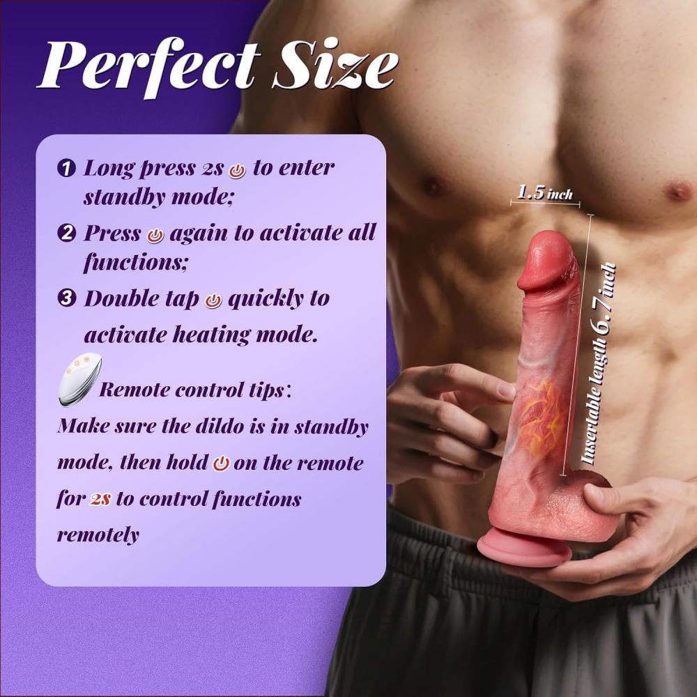 Vibrator Sex Toys Thrusting Dildo, Realistic Safety Soft Silicone Dildo with 10 Thrusting & 10 Vibrating Mode for Vagina Anal Sex Stimulation, G Spot Penis Vibrators Adult Sex Toy for Women and Couple