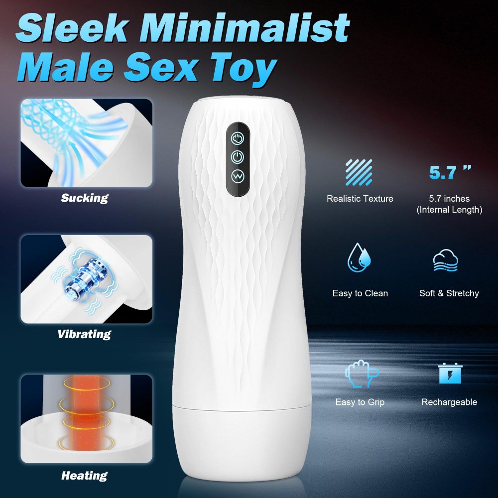 Automatic Male Masturbator Penis Pump，Sex Toys for Men Pocket Pussy Male Stroker Blowjob Machine with 5 Sucking & 10 Vibrating