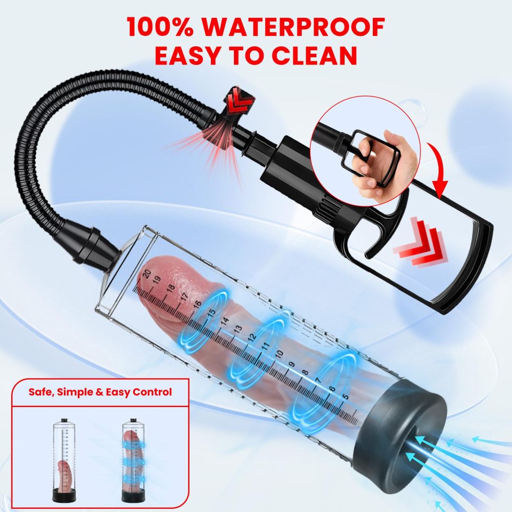 Penis Vacuum Pump, Manual Penis Enlarger Enlargement Extend Pump Air Pressure Device, Adult Male Sex Toys for Men Stronger Bigger Erections