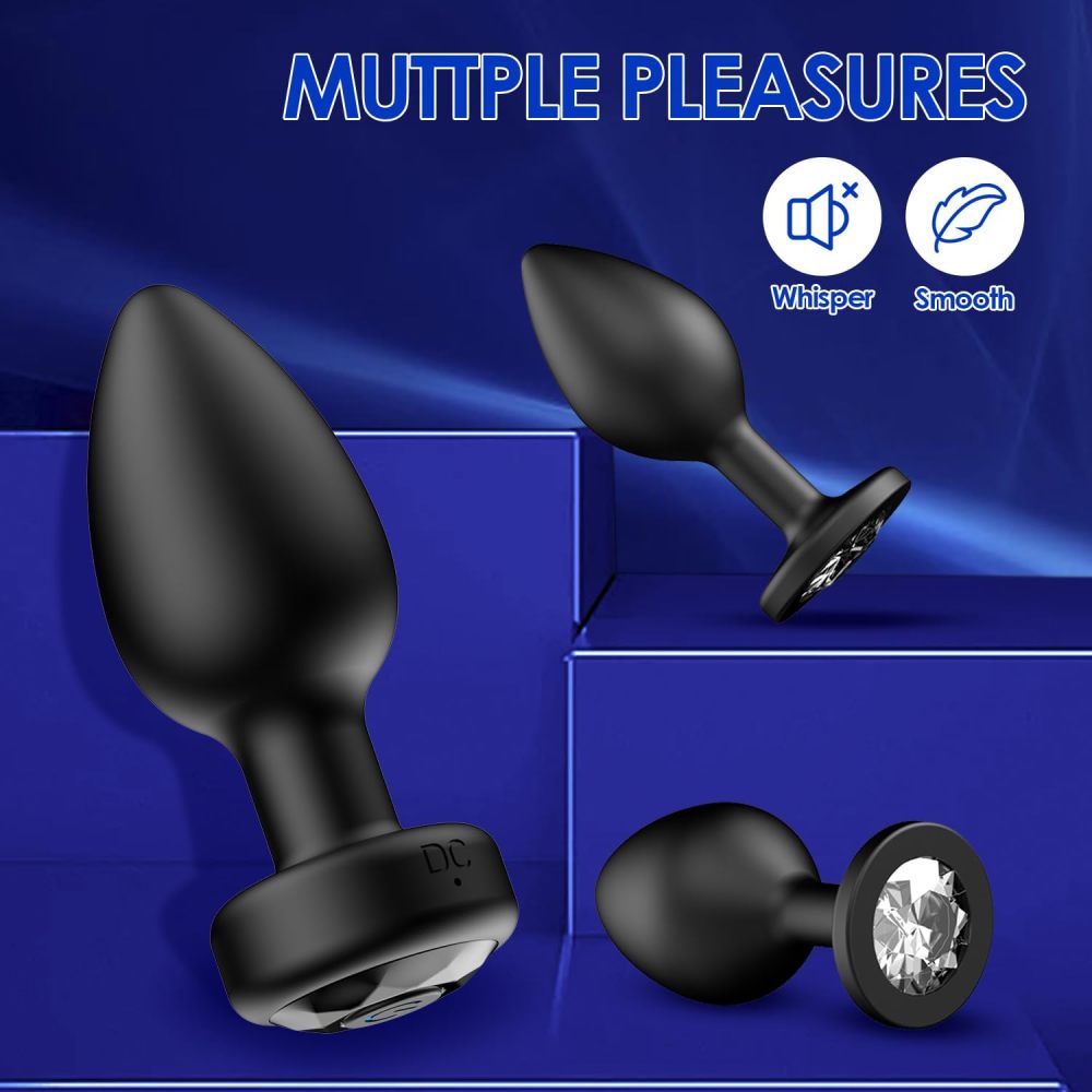 Anal Plug Sex Toys Vibrator – Silicone Butt Plugs Training Kit with Remote Control, 10 Vibration Modes, Prostate Massager for Adults