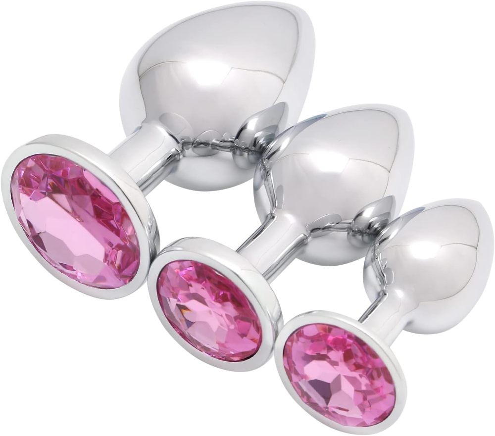 3 Pcs Luxury Jewelry Design Fetish Anal Butt Plug