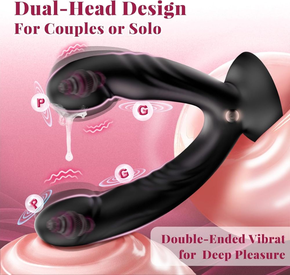 Double-Ended Suction Vibrator | Strong Vibration & Adjustable Position Pleasure Toy