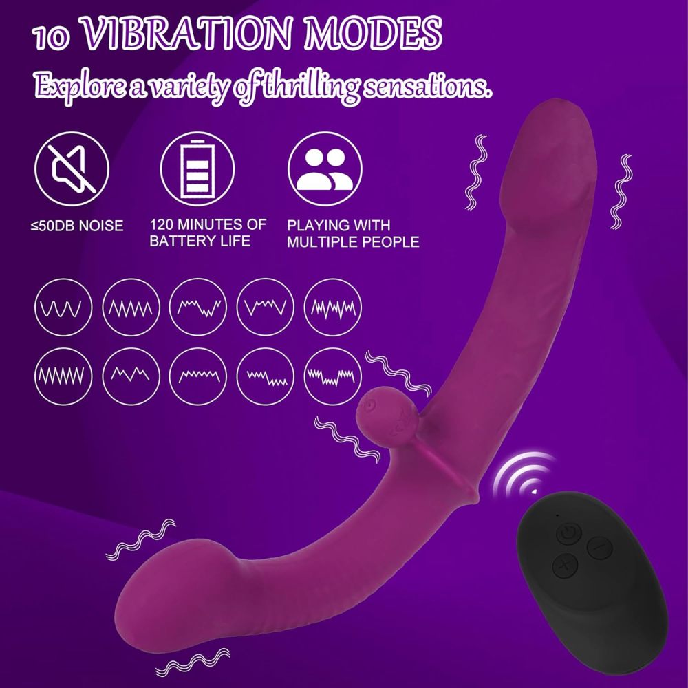 Wireless Dual-Motor Vibrating Double-Ended Dildo | Remote Control Wearable Sex Toy