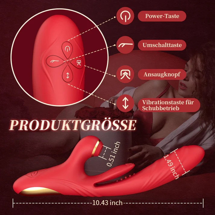 G-Punkt-Vibrator | 3 Schubmodi, 7 Saugstufen, 10 Klopfmuster mit Vibration