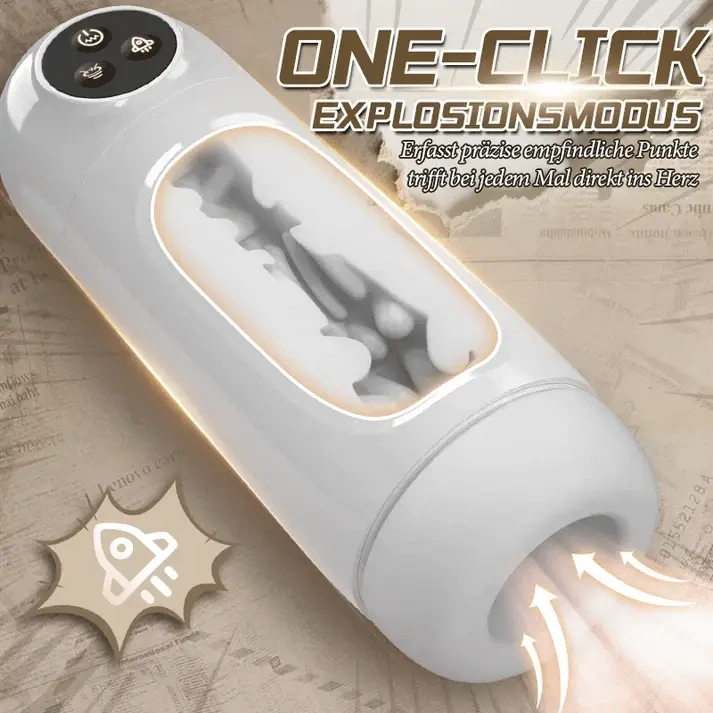 Masturbator mit Saug- und Vibrationsfunktion | 10 Saugmodi, 10 Vibrationsstufen, One-Touch-Burst