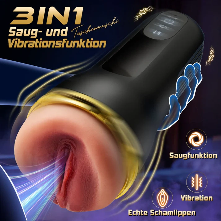 Captain Männliche Masturbation Cups | 5 Sucking 10 Vibrating Simulated Vagina Eingang