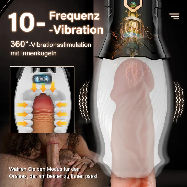 TORNADO 2-in-1 Oralsex-Cup-Masturbator | 10 Vibrationsmodi, 5 Rotationsstufen