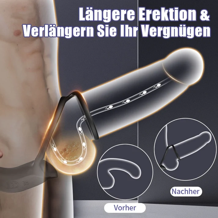 Sanftes Prostata ISpielzeug mit 9 Vibrationsstufen und Doppelring für maximalen Genuss