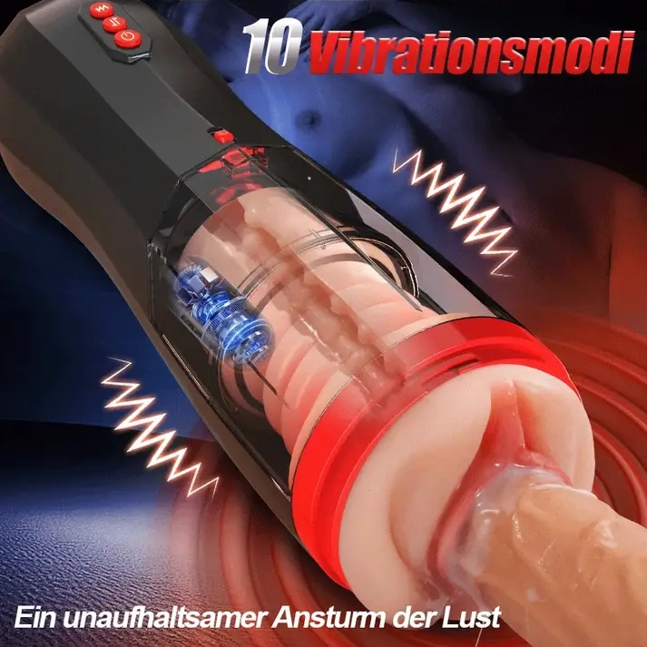 4-in-1 Cup-Masturbator | Saugen, Vibrieren, Stoßen & realistische Vokalisierung